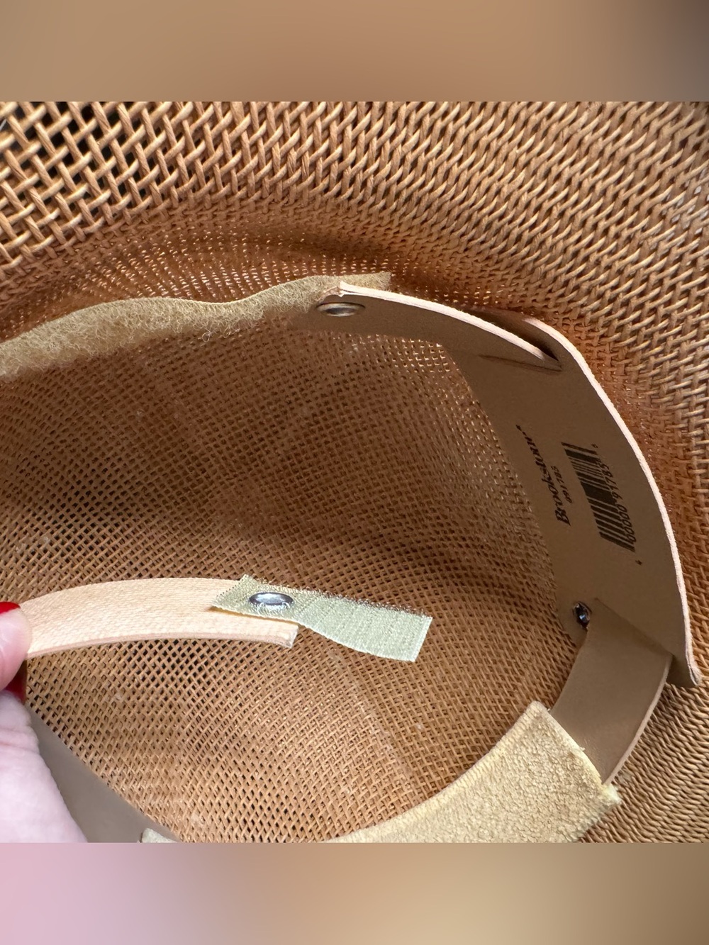 Brookstone Adjustable Safari Hat Pith Helmet Straw Sun Woven Mesh Made in USA - Picture 5 of 11